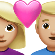 👩🏼‍❤️‍👨🏼 Emoji Casal Apaixonado - Mulher: Pele Morena Clara, Homem: Pele Morena Clara na Apple iOS 17.4.