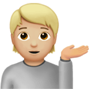 💁🏼 Emoji Persona De Mostrador De Información: Tono De Piel Claro Medio en Apple iOS 17.4.