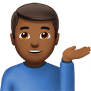 💁🏾‍♂️ Emoji Empleado De Mostrador De Información: Tono De Piel Oscuro Medio en Apple iOS 17.4.