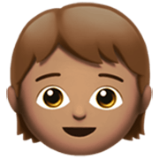 Emoji 🧒🏽 Bimbo: Carnagione Olivastra su Apple iOS 17.4.
