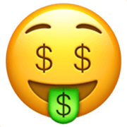🤑 Emoji Cara Con Lengua De Dinero en Apple iOS 17.4.