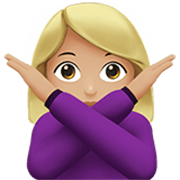 Emoji 🙅🏼‍♀️ Donna Con Gesto Di Rifiuto: Carnagione Abbastanza Chiara su Apple iOS 17.4.