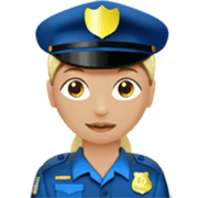 👮🏼‍♀️ Emoji Polizistin: mittelhelle Hautfarbe Apple iOS 17.4.