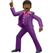 🕺🏾 Emoji Homem Dançando: Pele Morena Escura na Apple iOS 17.4.