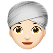 👳🏻‍♀️ Emoji Mulher Com Turbante: Pele Clara na Apple iOS 17.4.