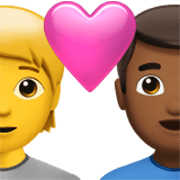 🧑‍❤️‍👨🏾 Emoji Pareja Enamorada: Persona, Hombre, Sin tono de piel, Tono De Piel Oscuro Medio en Apple iOS 17.4.