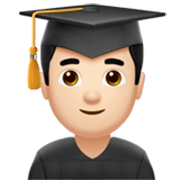 Emoji 👨🏻‍🎓 Studente: Carnagione Chiara su Apple iOS 17.4.