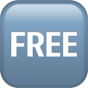 🆓 Emoji Wort „Free“ in blauem Quadrat Apple iOS 17.4.