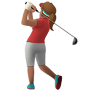 Emoji 🏌🏽‍♀️ Golfista Donna: Carnagione Olivastra su Apple iOS 17.4.