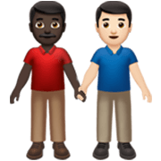 Emoji 👨🏿‍🤝‍👨🏻 Due Uomini Che Si Tengono Per Mano: Carnagione Scura E Carnagione Chiara su Apple iOS 17.4.
