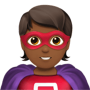 🦸🏾 Emoji Personaje De Superhéroe: Tono De Piel Oscuro Medio en Apple iOS 17.4.