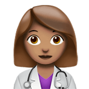 Emoji 👩🏽‍⚕️ Operatrice Sanitaria: Carnagione Olivastra su Apple iOS 17.4.