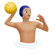 🤽🏼‍♂️ Emoji Hombre Jugando Al Waterpolo: Tono De Piel Claro Medio en Apple iOS 17.4.