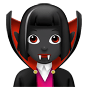 Émoji 🧛🏿‍♀️ Vampire Femme : Peau Foncée sur Apple iOS 17.4.