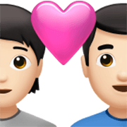 Émoji 🧑🏻‍❤️‍👨🏻 Couple Avec Cœur: Personne, Homme, Peau Claire sur Apple iOS 17.4.