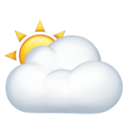 🌥️ Emoji Sol Detrás De Una Nube Grande en Apple iOS 17.4.