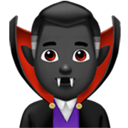 🧛🏿‍♂️ Emoji Vampiro Hombre: Tono De Piel Oscuro en Apple iOS 17.4.