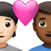 🧑🏻‍❤️‍👨🏾 Emoji Liebespaar: Person, Mannn, helle Hautfarbe, mitteldunkle Hautfarbe Apple iOS 17.4.