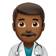 Émoji 👨🏾‍⚕️ Professionnel De La Santé : Peau Mate sur Apple iOS 17.4.