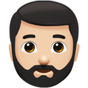 🧔🏻‍♂️ Emoji Mann: Bart helle Hautfarbe Apple iOS 17.4.