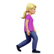 🚶🏼‍♀️‍➡️ Emoji Mujer Caminando Mirando Hacia La Derecha: Tono De Piel Medio-Claro en Apple iOS 17.4.