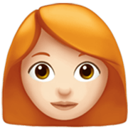 👩🏻‍🦰 Emoji Frau: helle Hautfarbe, rotes Haar Apple iOS 17.4.