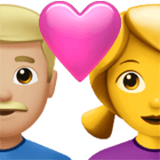 👨🏼‍❤️‍👩 Emoji Liebespaar - Mann: mittelhelle Hautfarbe, Frau Apple iOS 17.4.