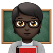 Émoji 🧑🏿‍🏫 Personnel Enseignant : Peau Foncée sur Apple iOS 17.4.