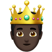 Emoji 🤴🏿 Principe: Carnagione Scura su Apple iOS 17.4.