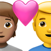 🧑🏽‍❤️‍👨 Emoji Liebespaar: Person, Mannn, mittlere Hautfarbe, Kein Hautton Apple iOS 17.4.