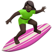 Émoji 🏄🏿‍♀️ Surfeuse : Peau Foncée sur Apple iOS 17.4.