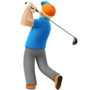 🏌🏼‍♂️ Emoji Golfer: mittelhelle Hautfarbe Apple iOS 17.4.