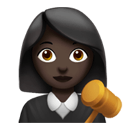 Emoji 👩🏿‍⚖️ Giudice Donna: Carnagione Scura su Apple iOS 17.4.