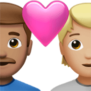👨🏽‍❤️‍🧑🏼 Emoji Pareja Enamorada: Hombre, Persona, Tono De Piel Medio, Tono De Piel Claro Medio en Apple iOS 17.4.