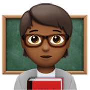 🧑🏾‍🏫 Emoji Lehrer(in): mitteldunkle Hautfarbe Apple iOS 17.4.