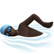 🏊🏿‍♂️ Emoji Hombre Nadando: Tono De Piel Oscuro en Apple iOS 17.4.