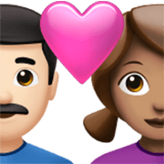 👨🏻‍❤️‍👩🏽 Emoji Pareja Enamorada - Hombre: Tono De Piel Claro, Mujer: Tono De Piel Medio en Apple iOS 17.4.