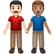 Emoji 👨🏻‍🤝‍👨🏽 Due Uomini Che Si Tengono Per Mano: Carnagione Chiara E Carnagione Olivastra su Apple iOS 17.4.