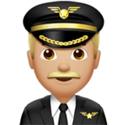 Emoji 👨🏼‍✈️ Pilota Uomo: Carnagione Abbastanza Chiara su Apple iOS 17.4.