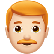 👨🏻‍🦰 Emoji Mann: helle Hautfarbe, rotes Haar Apple iOS 17.4.
