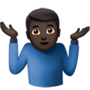 Emoji 🤷🏿‍♂️ Uomo Che Scrolla Le Spalle: Carnagione Scura su Apple iOS 17.4.