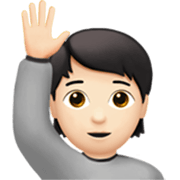 🙋🏻 Emoji Pessoa Levantando A Mão: Pele Clara na Apple iOS 17.4.