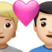 🧑🏼‍❤️‍👨🏻 Emoji Liebespaar: Person, Mannn, mittelhelle Hautfarbe, helle Hautfarbe Apple iOS 17.4.