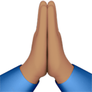 🙏🏽 Emoji Manos En Oración: Tono De Piel Medio en Apple iOS 17.4.