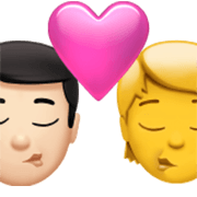 👨🏻‍❤️‍💋‍🧑 Emoji Beijo: Homem, Pessoa, Pele Clara, Sem tom de pele na Apple iOS 17.4.