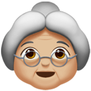 👵🏼 Emoji Anciana: Tono De Piel Claro Medio en Apple iOS 17.4.
