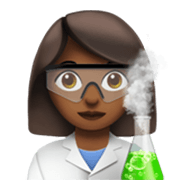 👩🏾‍🔬 Emoji Cientista Mulher: Pele Morena Escura na Apple iOS 17.4.