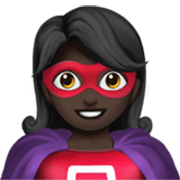 Emoji 🦸🏿‍♀️ Supereroina: Carnagione Scura su Apple iOS 17.4.