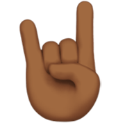 🤘🏾 Emoji Saudação Do Rock: Pele Morena Escura na Apple iOS 17.4.