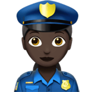 👮🏿‍♀️ Emoji Agente De Policía Mujer: Tono De Piel Oscuro en Apple iOS 17.4.